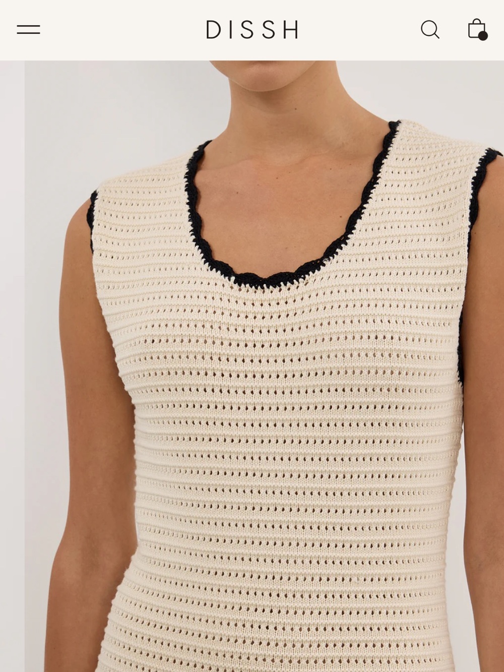 NWT • DISSH Gina Cream Scoop Crochet Midi Dress - Picture 7 of 12